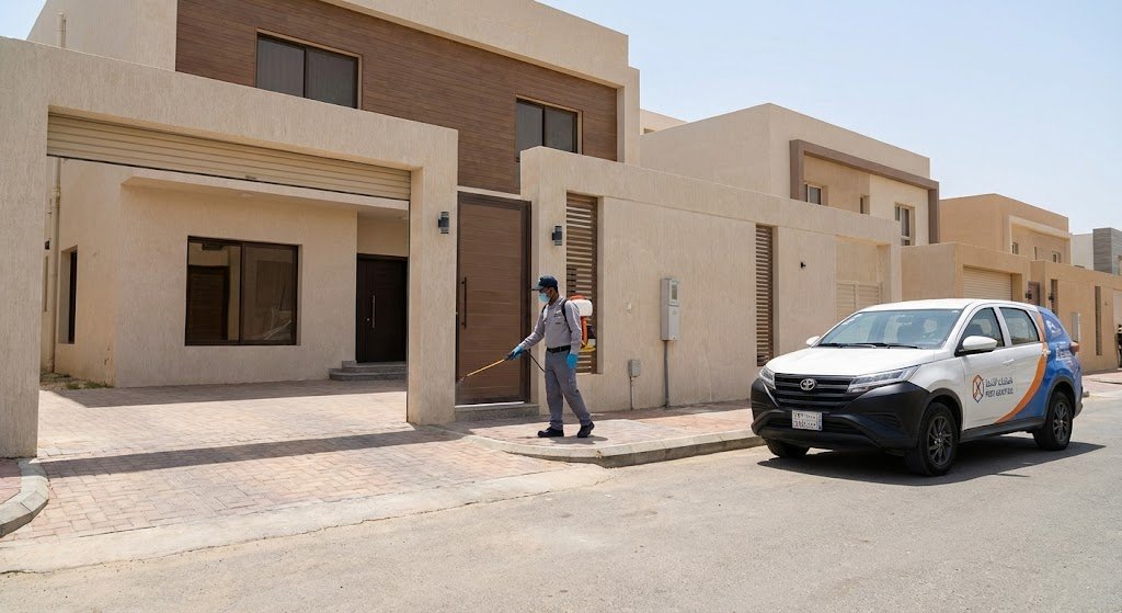 فني متخصص في رش الحشرات والقوارض في جدة باستخدام أجهزة حديثة